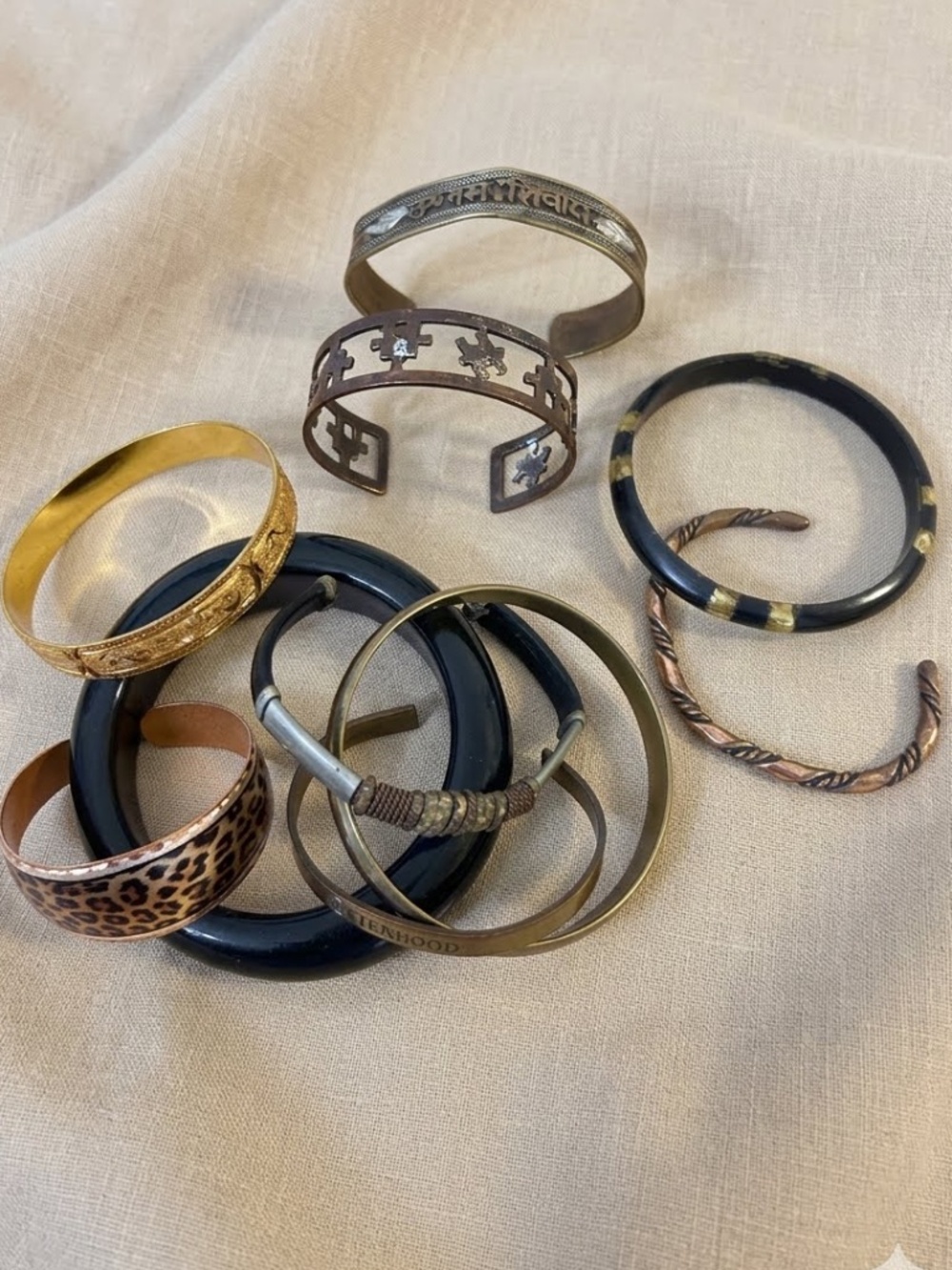 10 Mixed Metals Bangles and Cuff Bracelets Copper, Brass, Aluminum & More